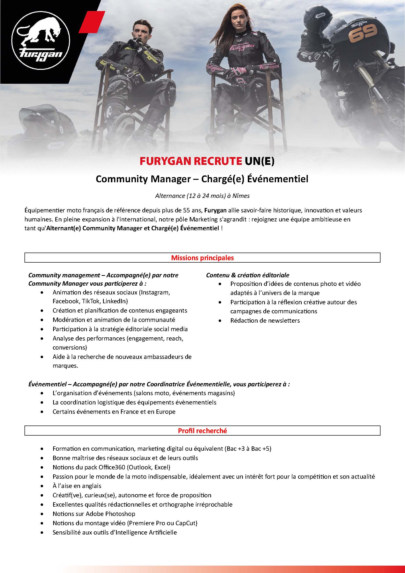 FURYGAN RECRUTE UN(E) - Community Manager - Chargé(e) Événementiel